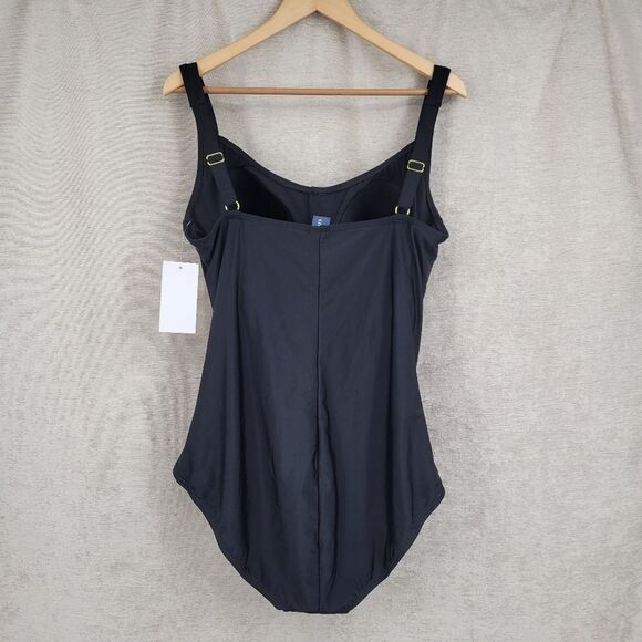 Swimsuits For All Women's Plus Size 26 Ruched Twist Front One Piece Swimsuit NEW - Picture 6 of 11